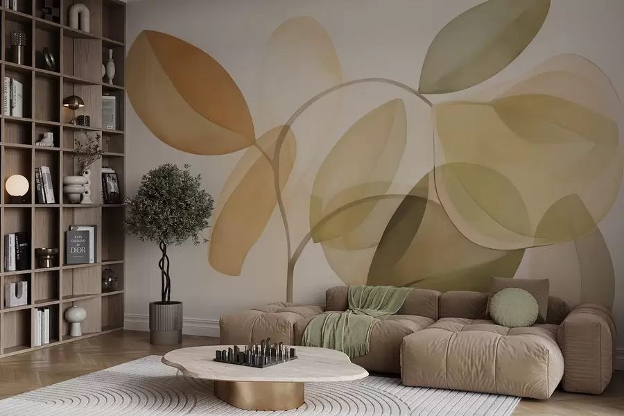 fototapet Frunze abstracte imitație de pictură w05208