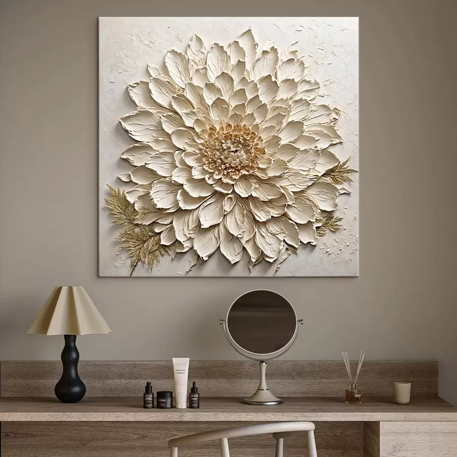 Tablouri Floare texturată în nuanțe crem s47259