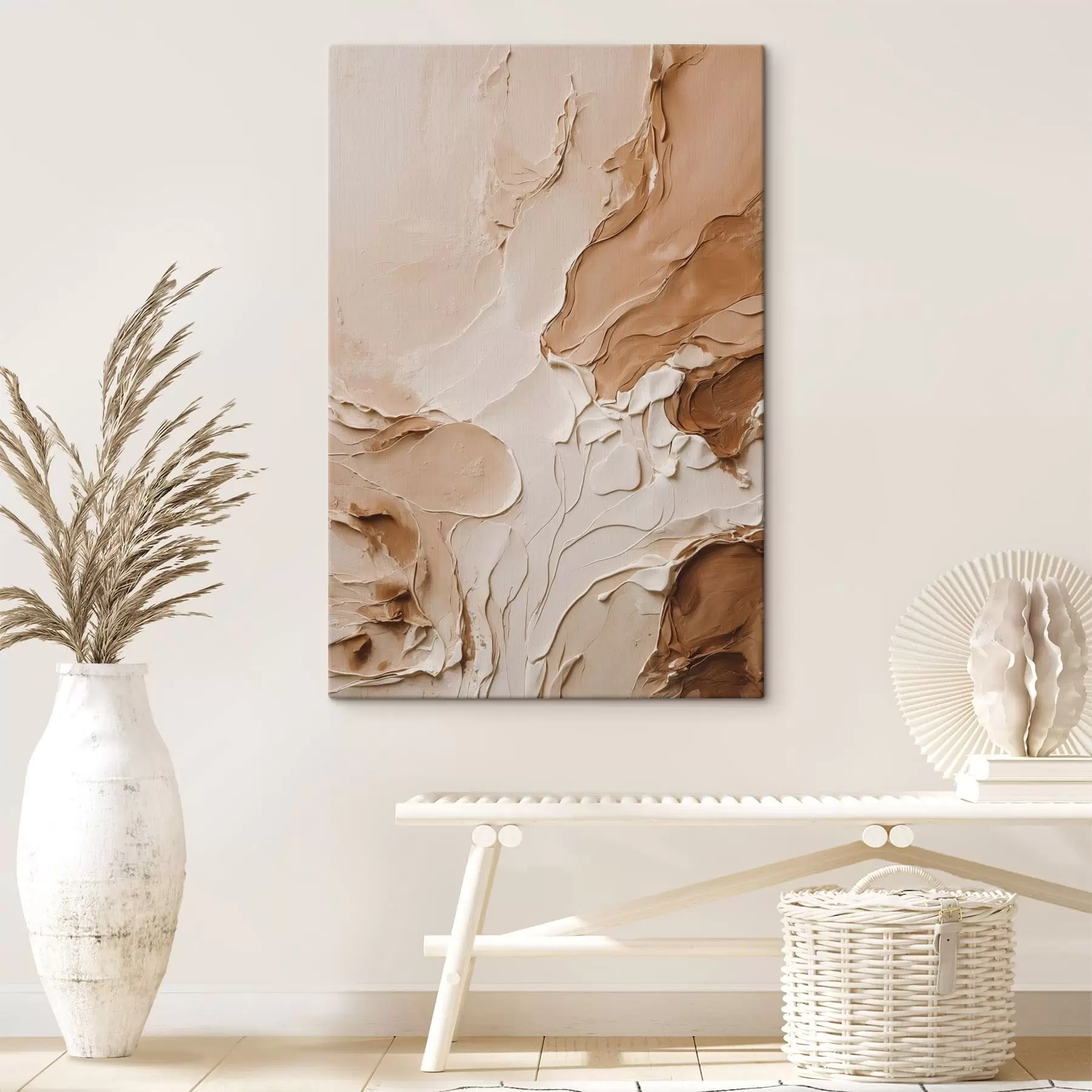 Tablouri Linii texturate bej cu linii fine s47274