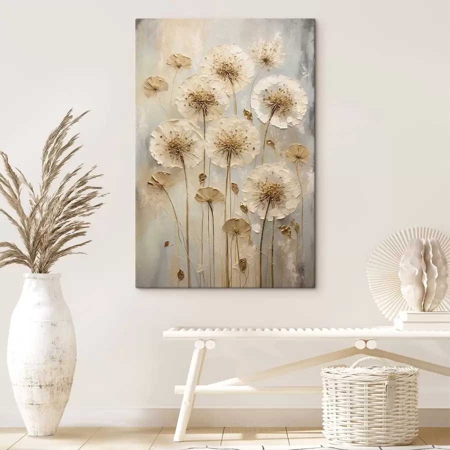 Tablouri Flori înalte de culoare crem pe un fundal deschis s47282