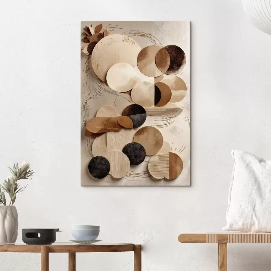 Tablouri Compoziție de forme rotunde în tonuri calde s47751