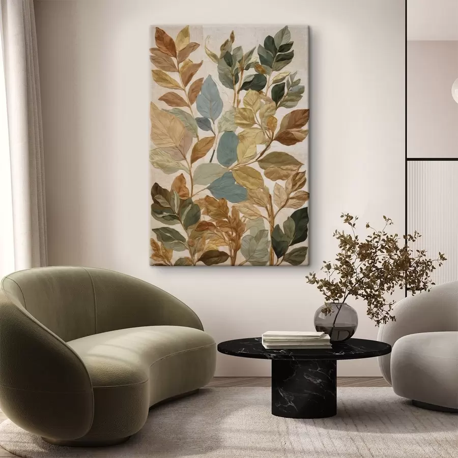 Tablouri Frunze decorative într-o paletă naturală caldă s47759