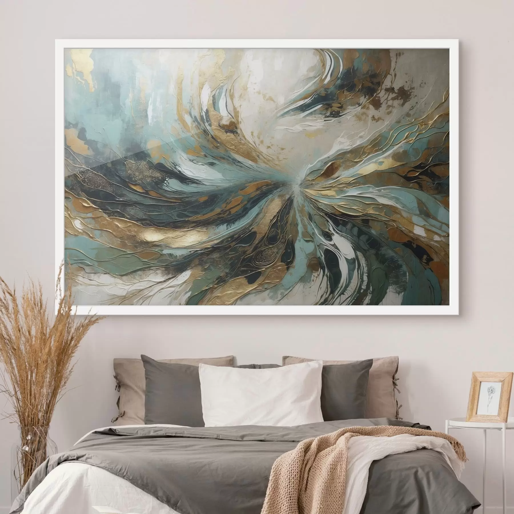 fototapet Abstracție turcoaz cu linii f47258