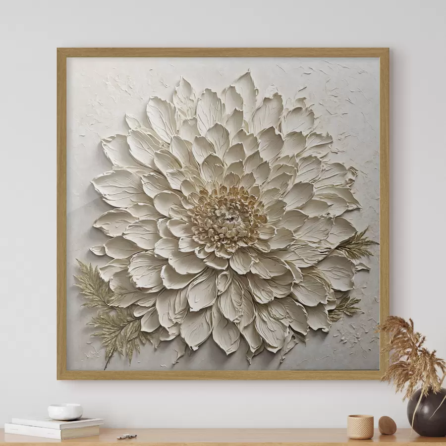 fototapet Floare texturată în nuanțe crem f47259