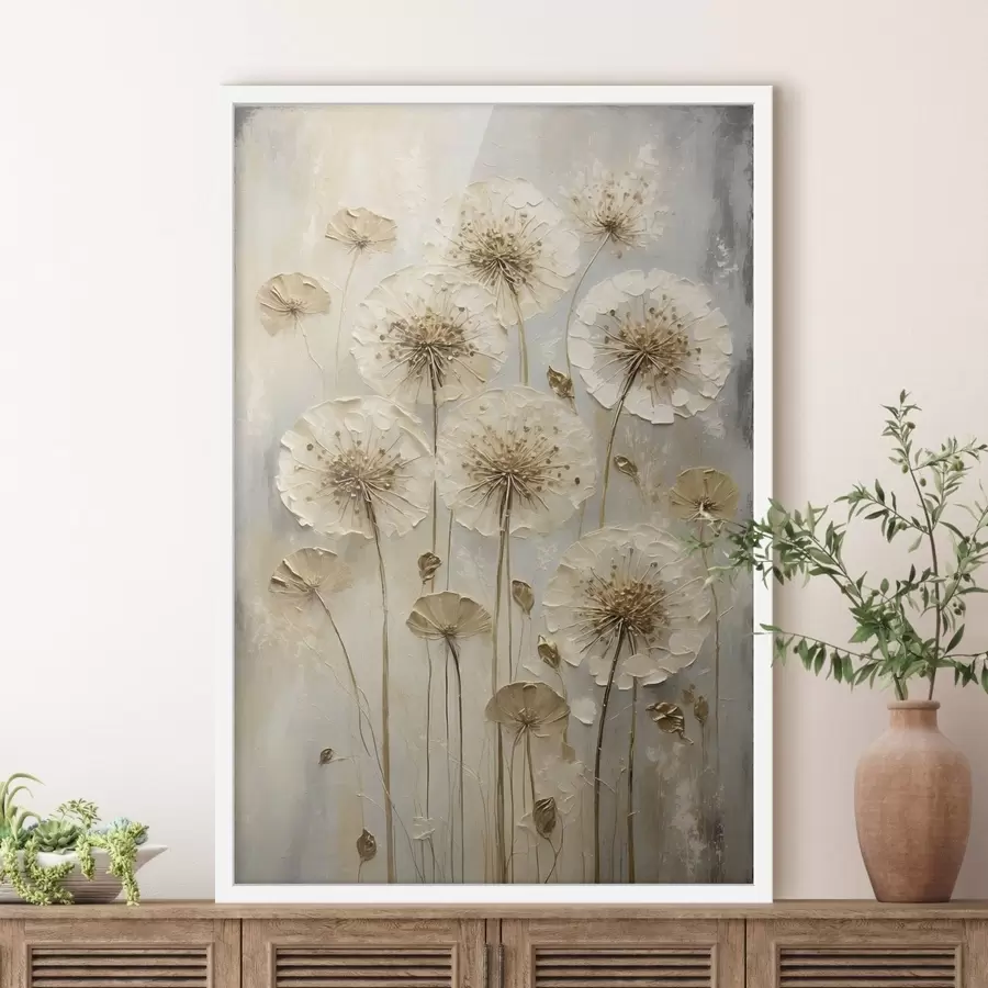 fototapet Flori înalte de culoare crem pe un fundal deschis f47282