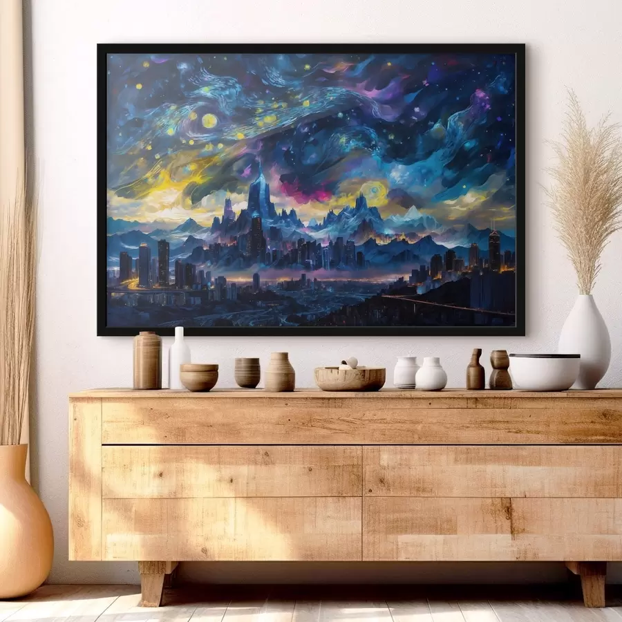 fototapet Orașul fantastic sub cerul strălucitor al nopții f47288