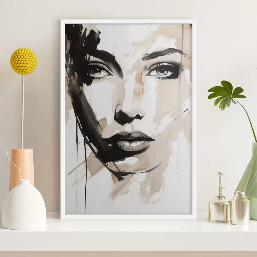 fototapet Portret feminin abstract în tonuri deschise f47290