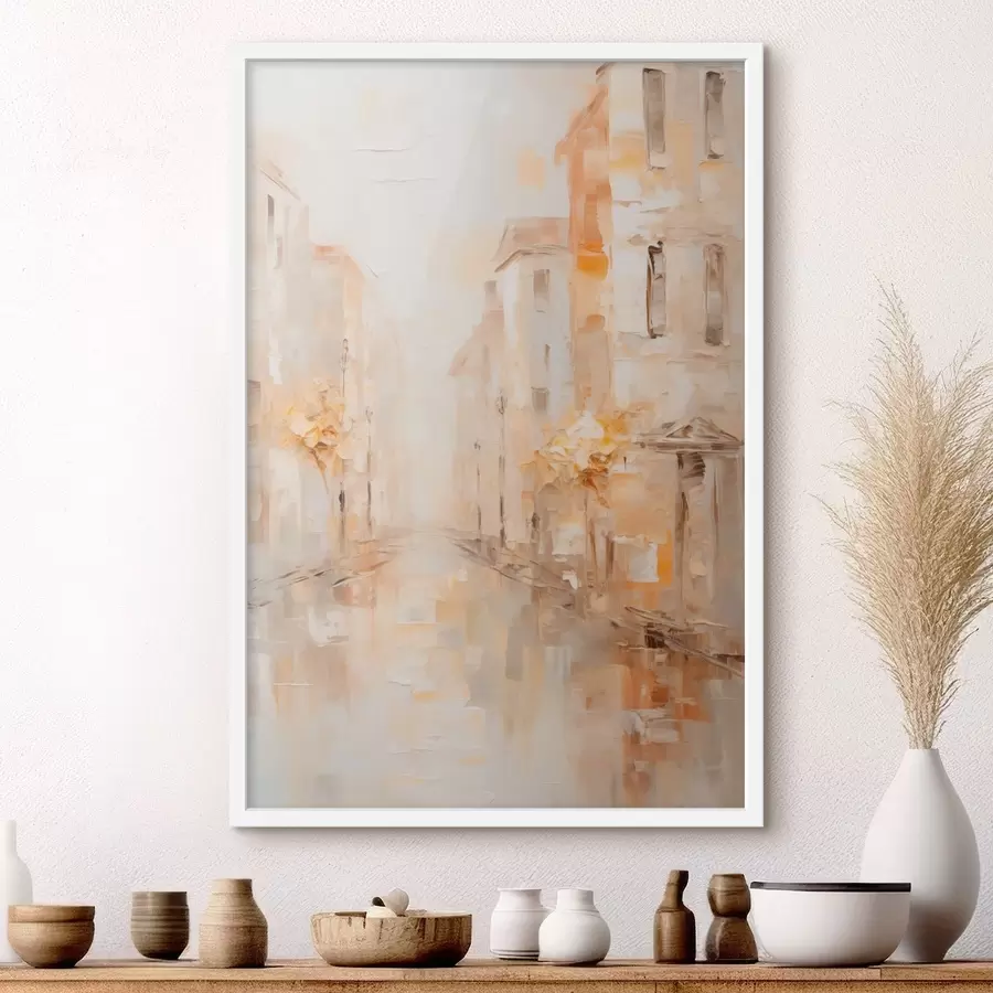 fototapet Stradă urbană moale în tonuri calde f47302