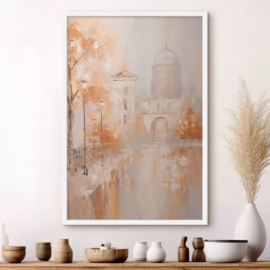 fototapet Peisaj urban cu un arc în nuanțe calde f47303