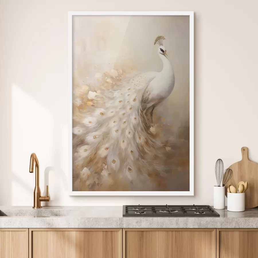 fototapet Pasăre ușoară cu coadă lungă în tonuri aerisite f47309