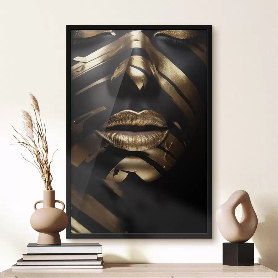 fototapet Față cu negru și dungi f47320