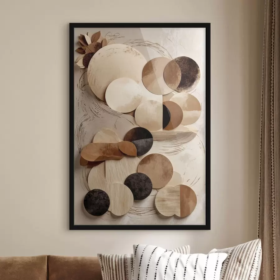 fototapet Compoziție de forme rotunde în tonuri calde f47751