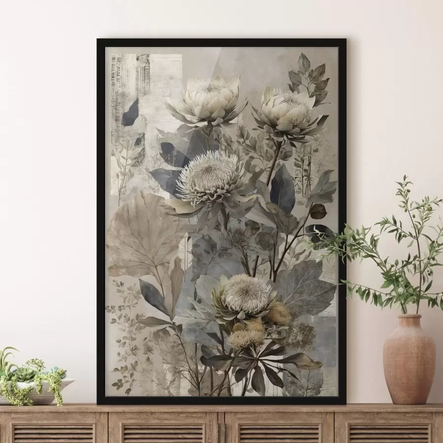 fototapet Compoziție botanică în paletă de culori discrete f47755