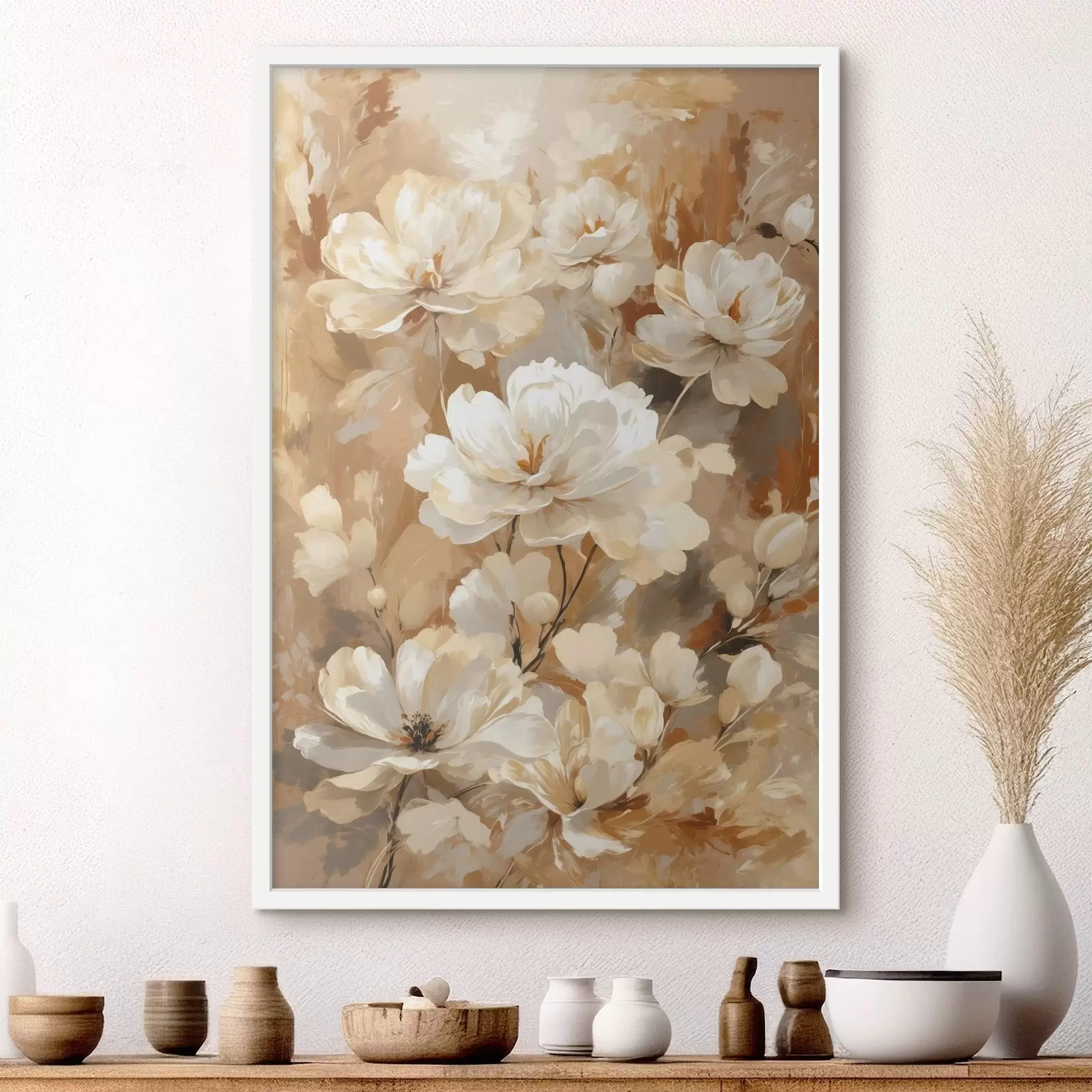 fototapet Flori mari și luminoase pictate cu pensule largi f47761