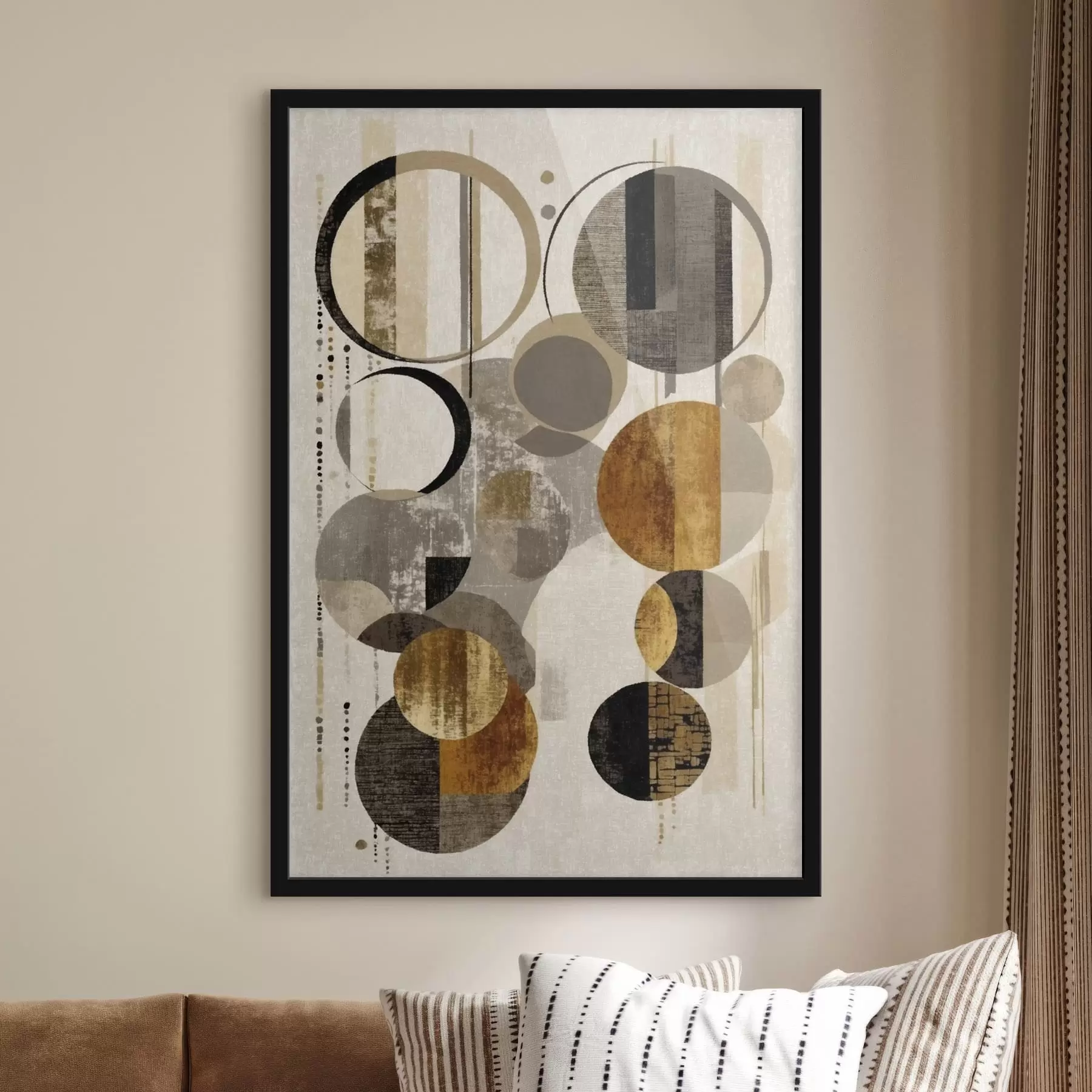 fototapet Cercuri abstracte în tonuri calde și neutre f47766