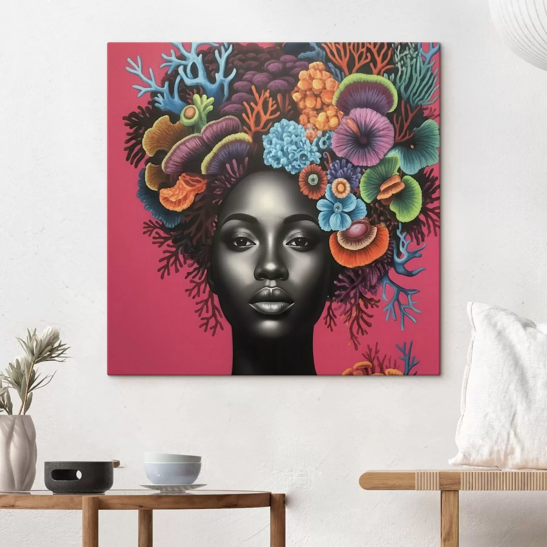 Tablouri Portret psihedelic al unei femei cu ciuperci s47786