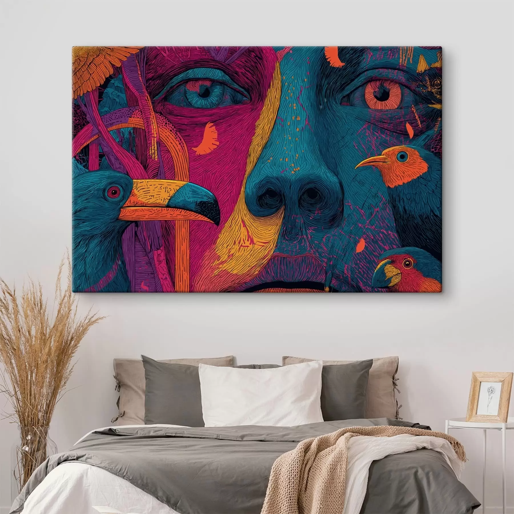 Tablouri Portret psihedelic cu păsări s47789