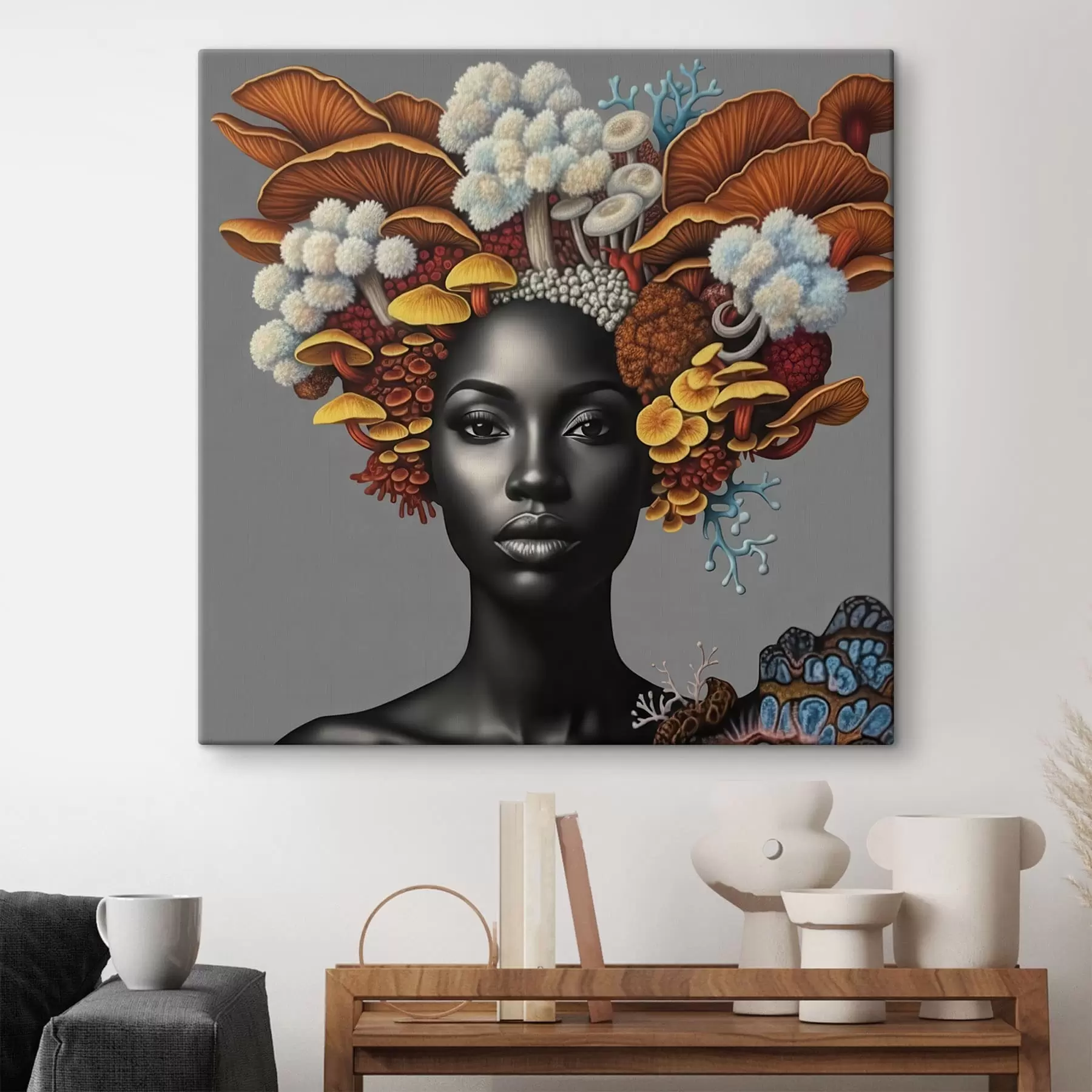 Tablouri Portretul unei femei cu ciuperci s47788