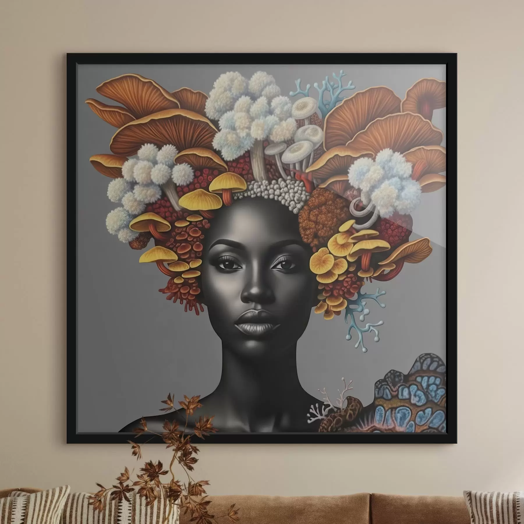 fototapet Portretul unei femei cu ciuperci f47788