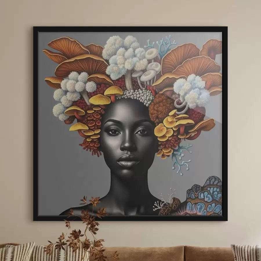 fototapet Portretul unei femei cu ciuperci f47788