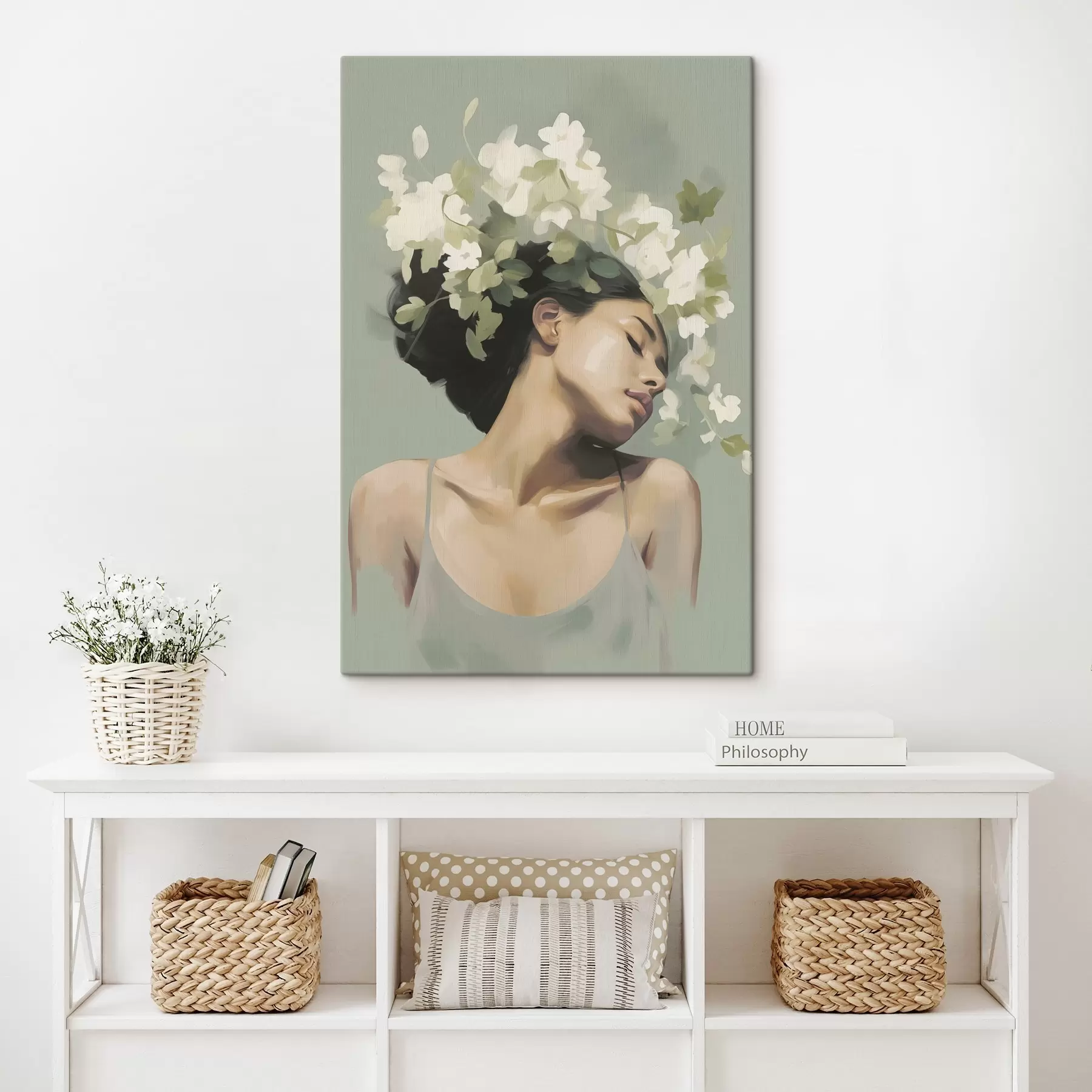 Tablouri Fată cu coroană de flori s47806