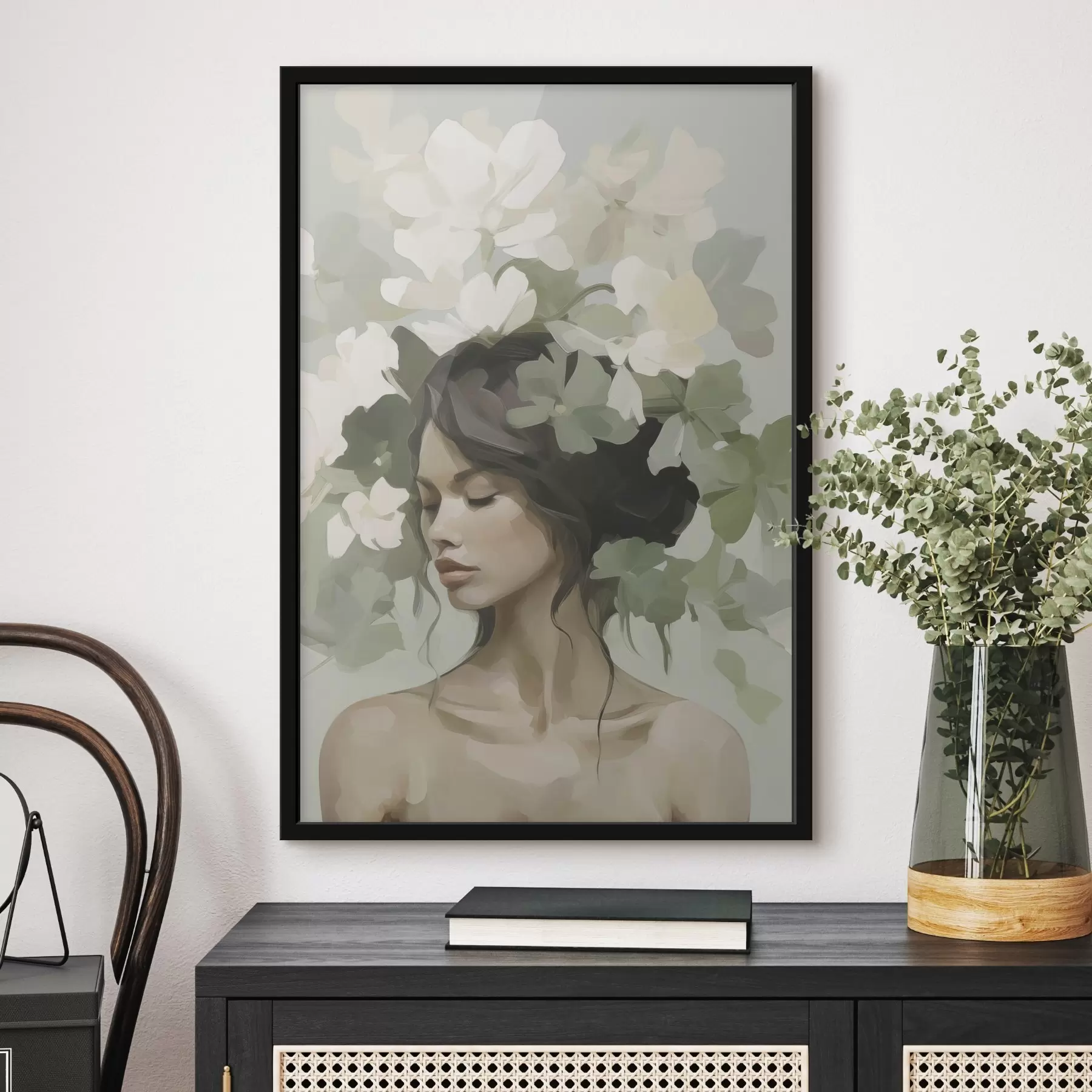 fototapet Portretul unei fete cu o coroană de flori f47807