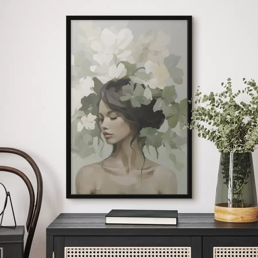 fototapet Portretul unei fete cu o coroană de flori f47807