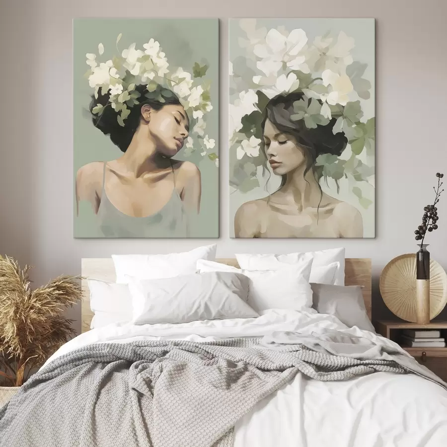 Tablouri Fată cu coroană de flori m30007