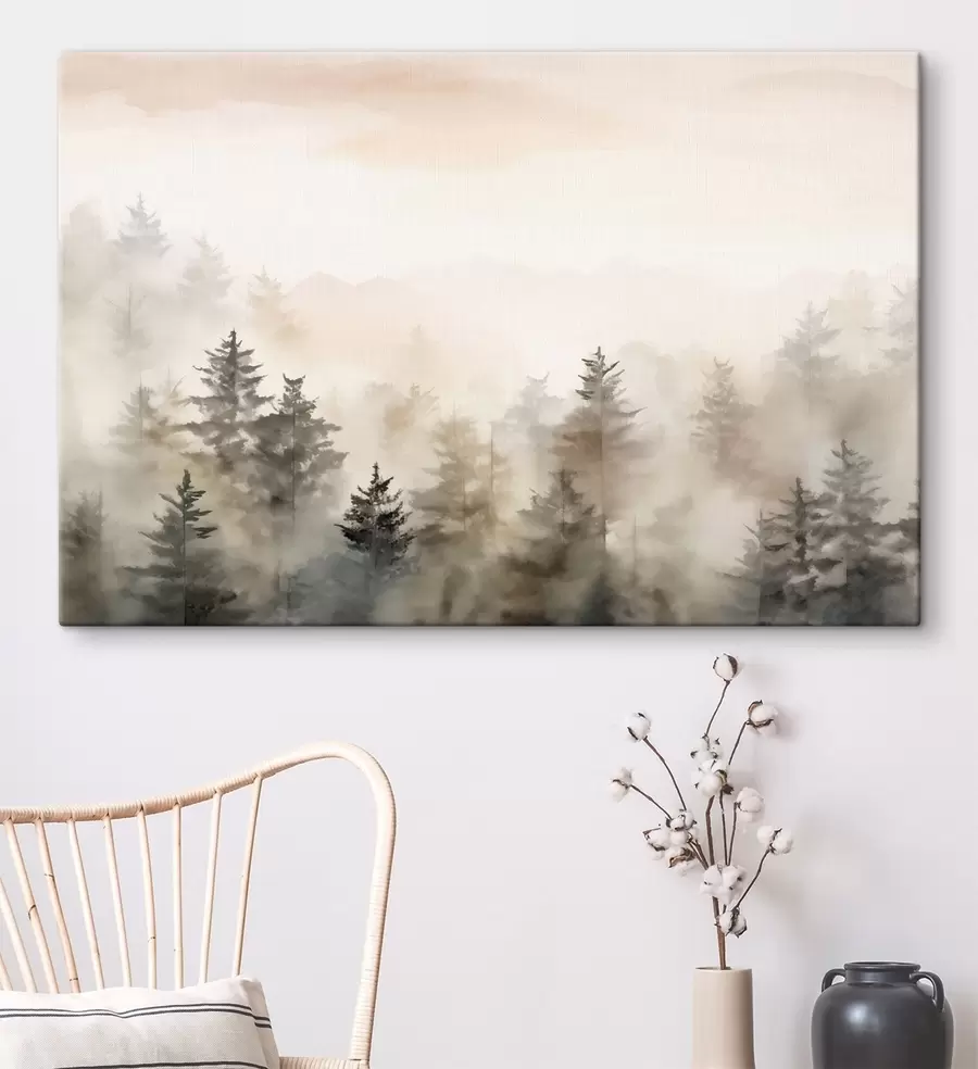 Tablouri Pădure în acuarelă, imitație s47885