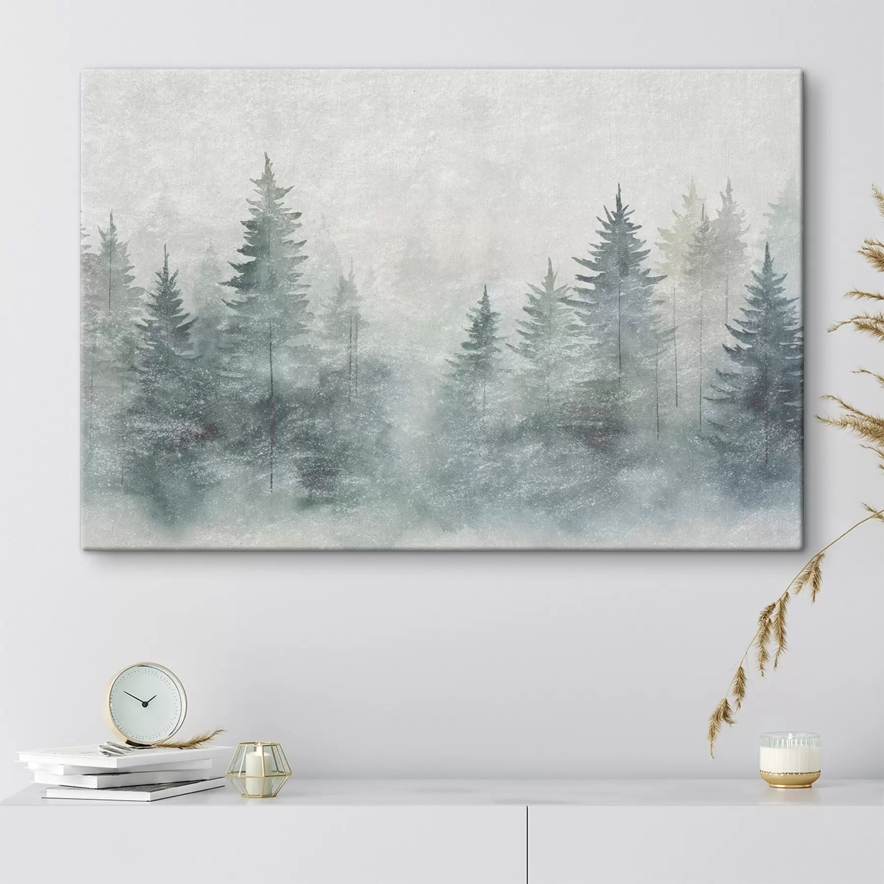 Tablouri Pădure de conifere, stil grunge s47894