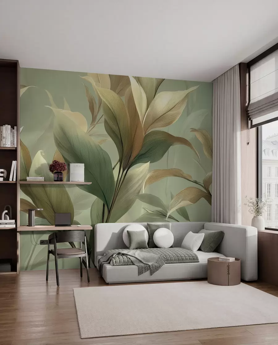 fototapet Frunze tropicale mari w09688