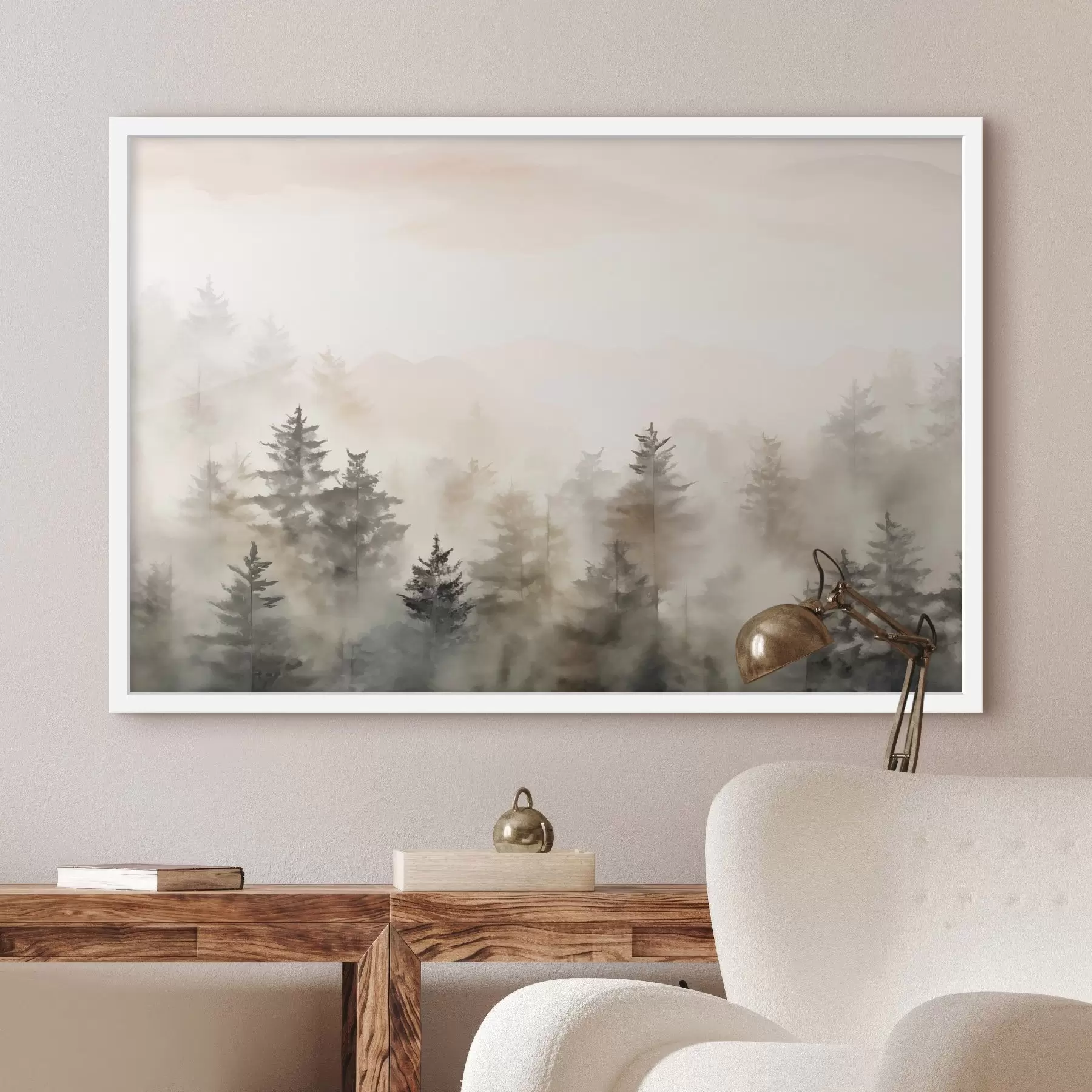 fototapet Pădure în acuarelă, imitație f47885