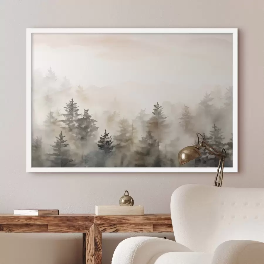 fototapet Pădure în acuarelă, imitație f47885