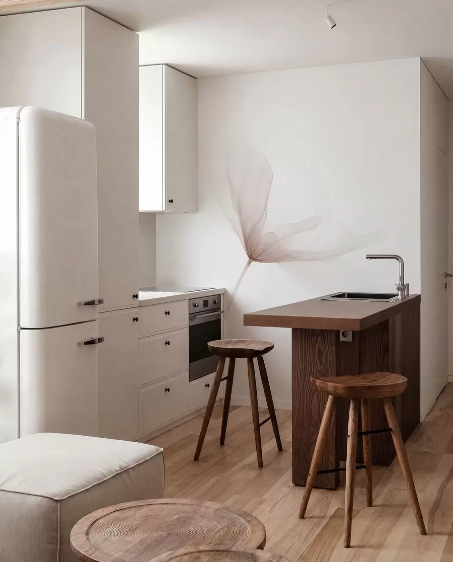 fototapet Flori bej aerisite într-un stil minimalist și luminos w09734
