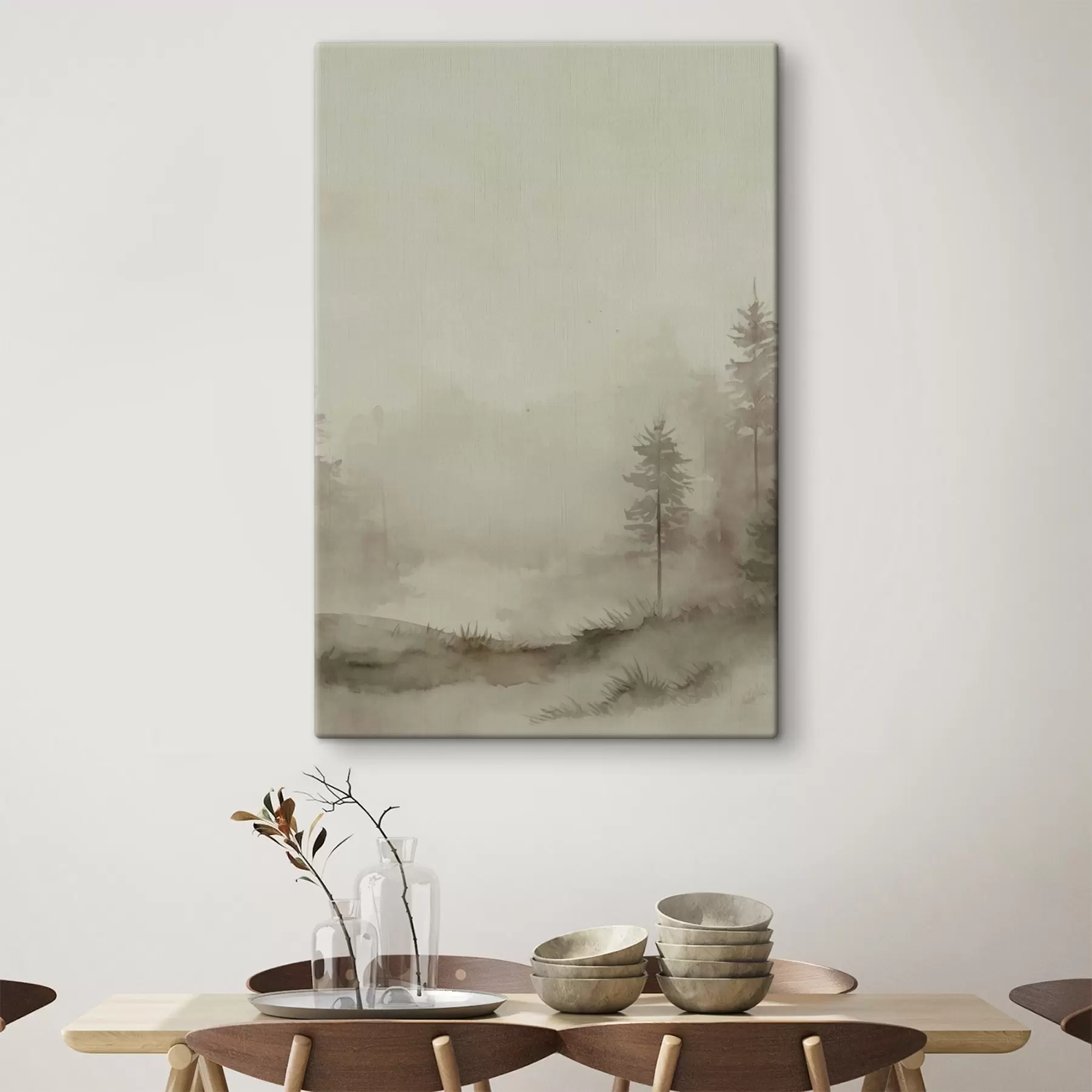 Tablouri Pădure de conifere, imitație acuarelă s47997