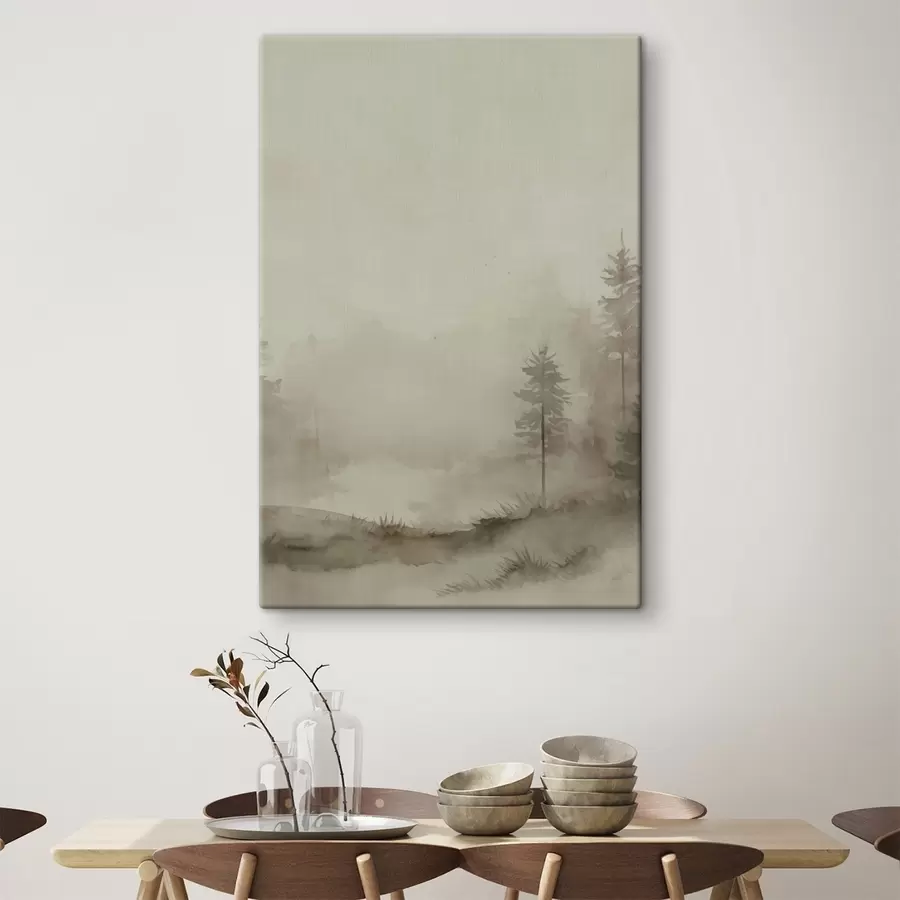 Tablouri Pădure de conifere, imitație acuarelă s47997