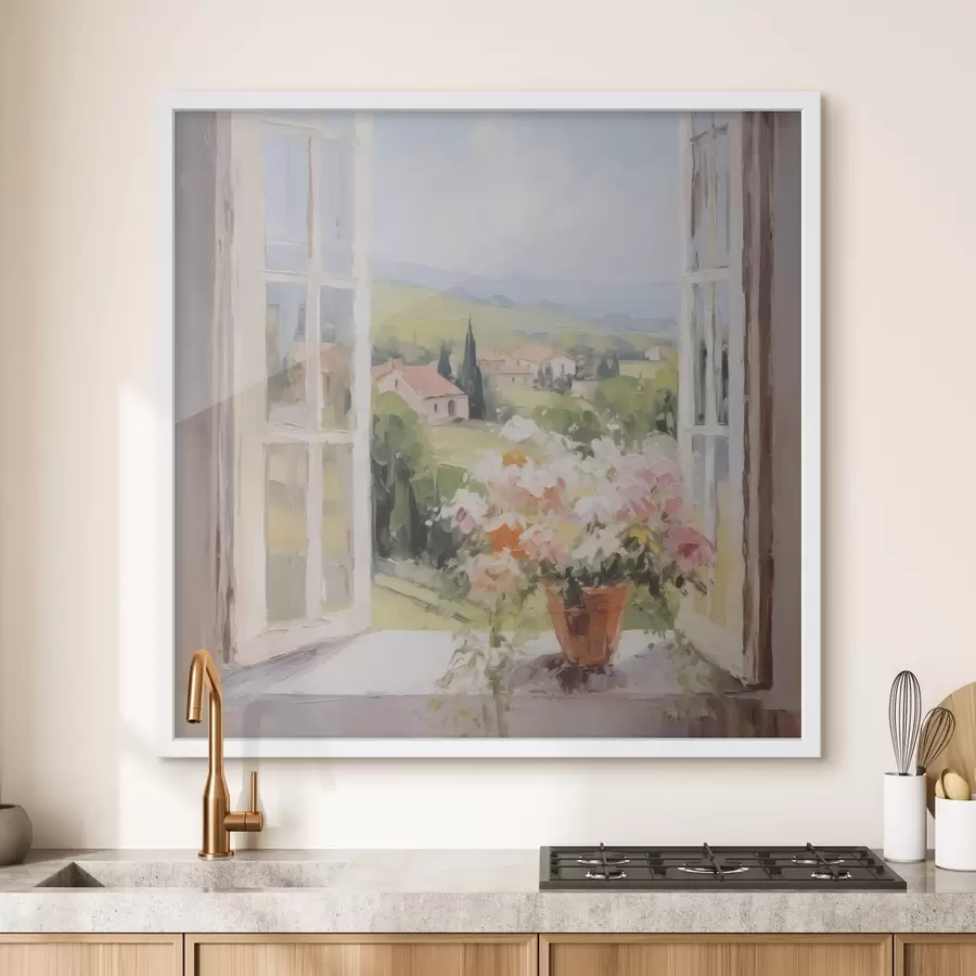 fototapet Un buchet într-o vază lângă fereastră f48052