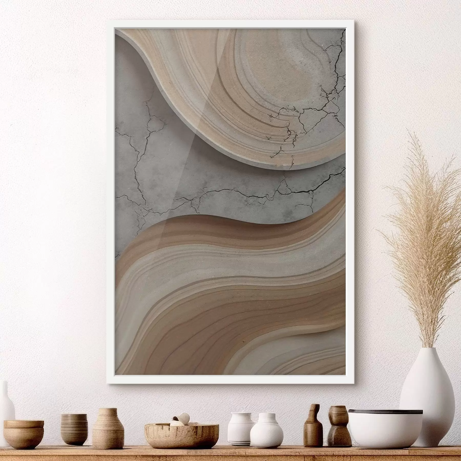 fototapet Lemn și marmură deschisă, imitație f48103