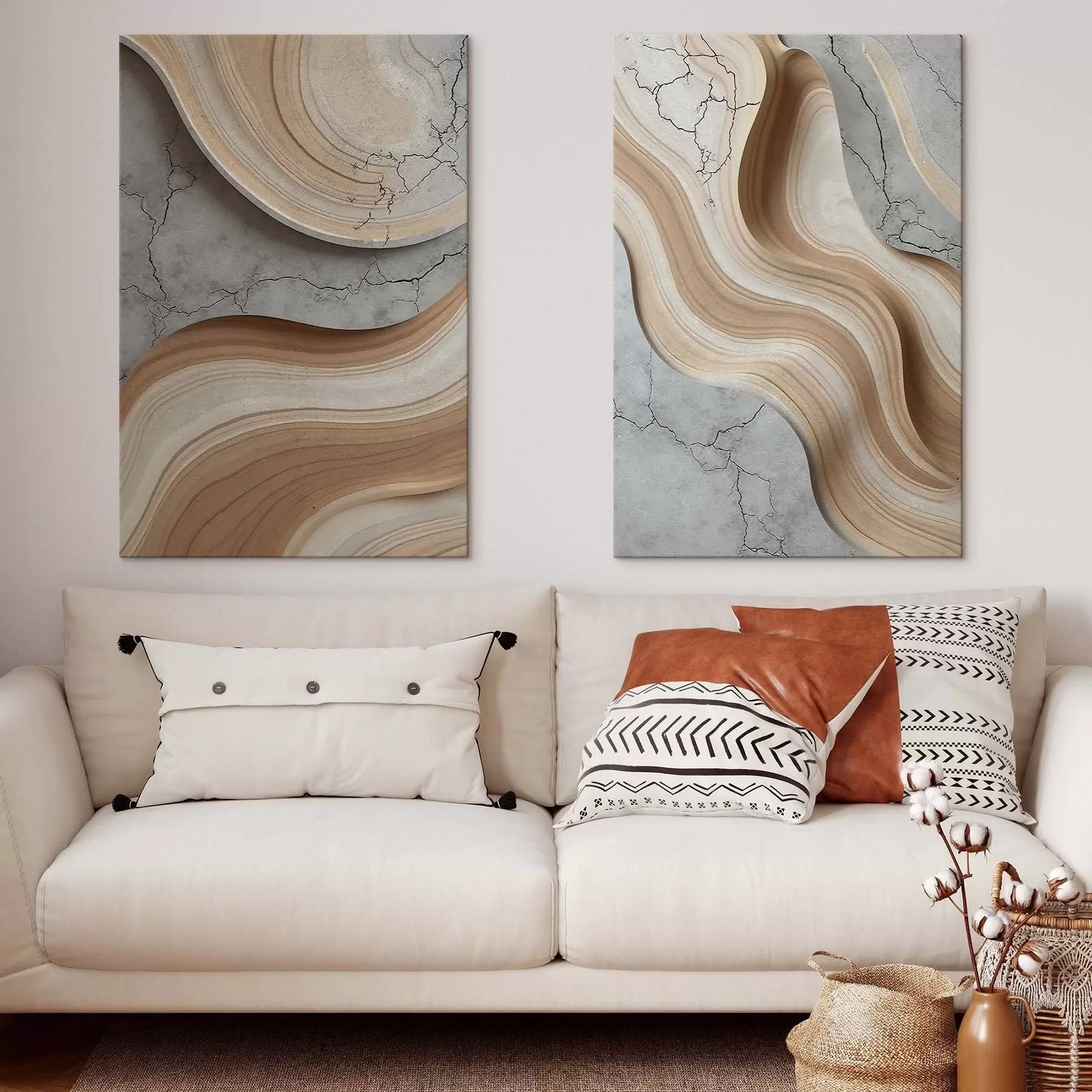 Tablouri Lemn și beton, imitație m30078