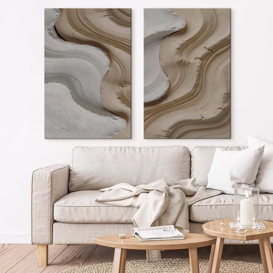 Tablouri Molduri deschise și bej, imitație 3D m30080