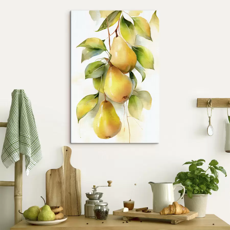Tablouri pere galbene suculente în stil acuarelă s47931