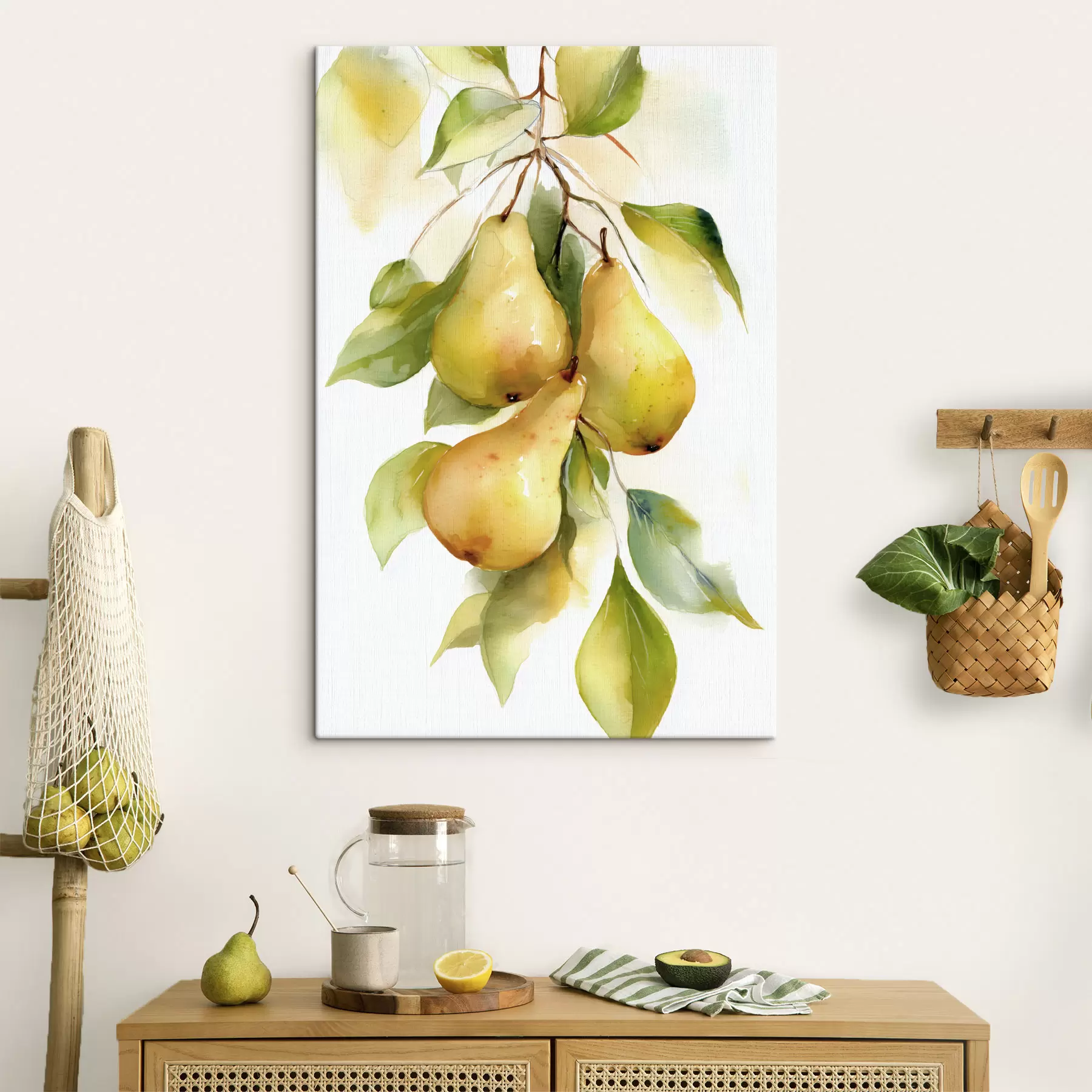 Tablouri pere galbene suculente în stil acuarelă s47932