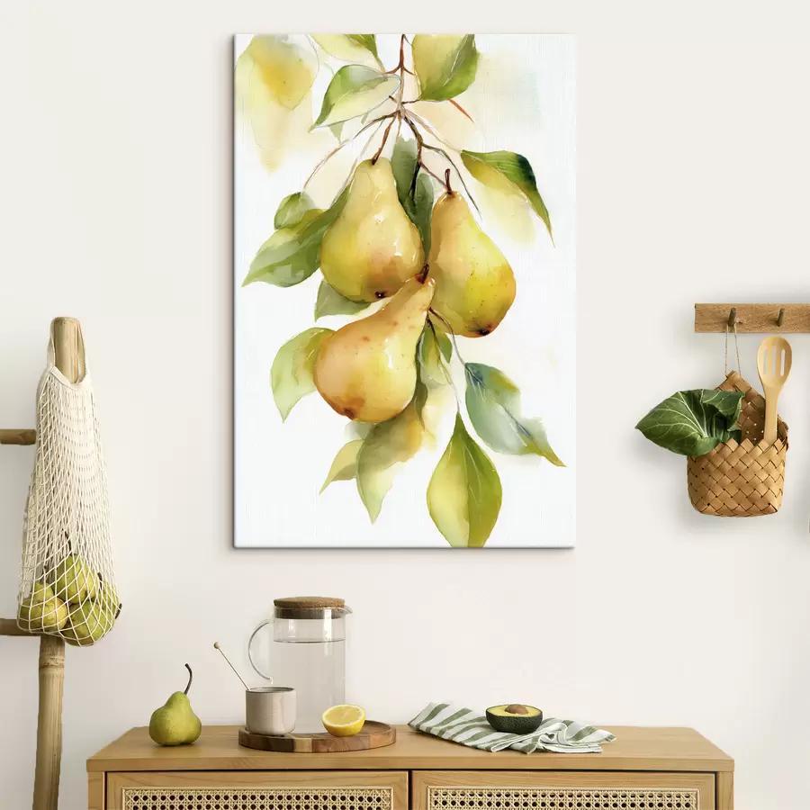 Tablouri pere galbene suculente în stil acuarelă s47932