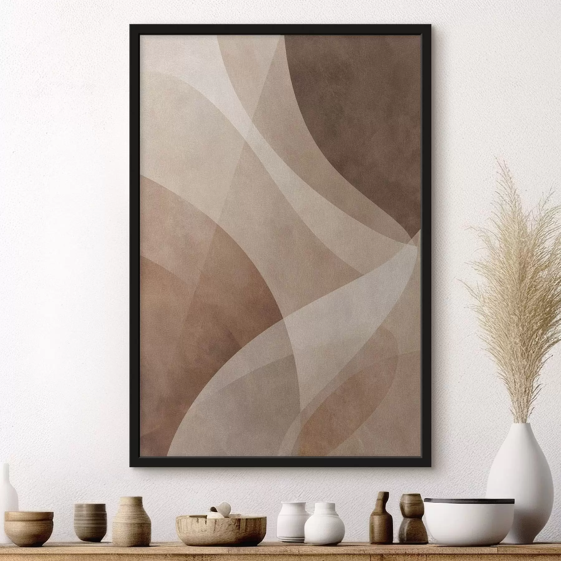 fototapet valuri abstracte în tonuri de ciocolată f47948