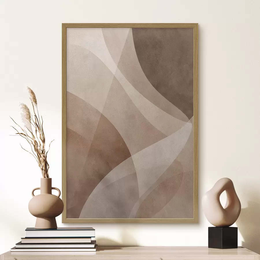 fototapet valuri abstracte în tonuri de ciocolată f47948
