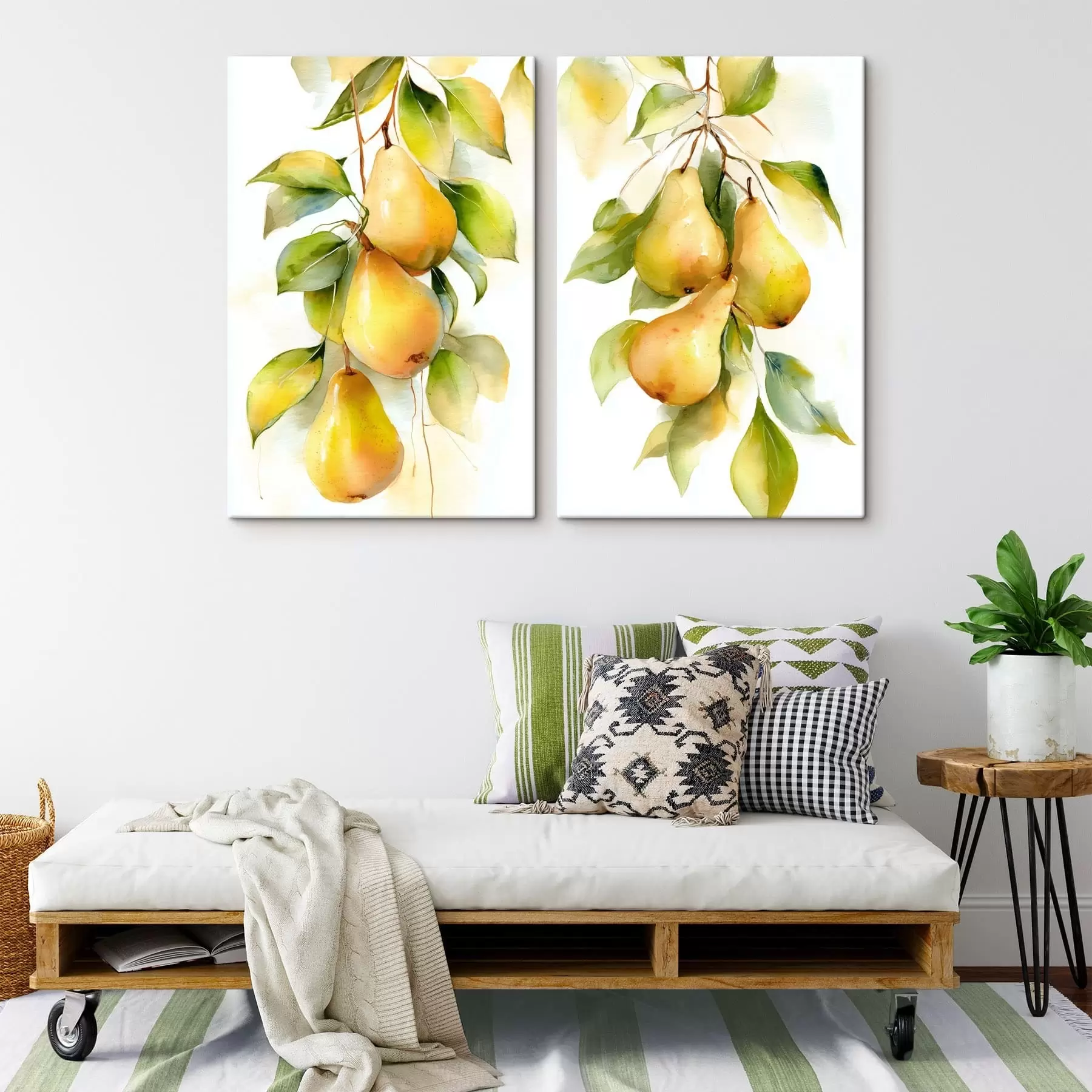 Tablouri pere galbene suculente în stil acuarelă m30088