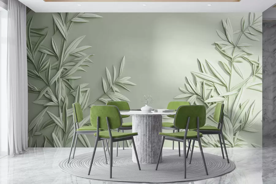 fototapet Imitarea frunzelor în basorelief w05244v1