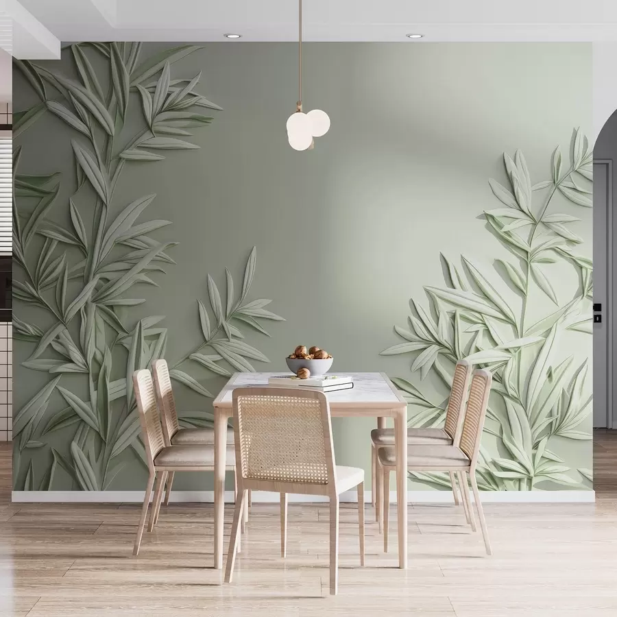 fototapet Imitarea frunzelor în basorelief w05244v1