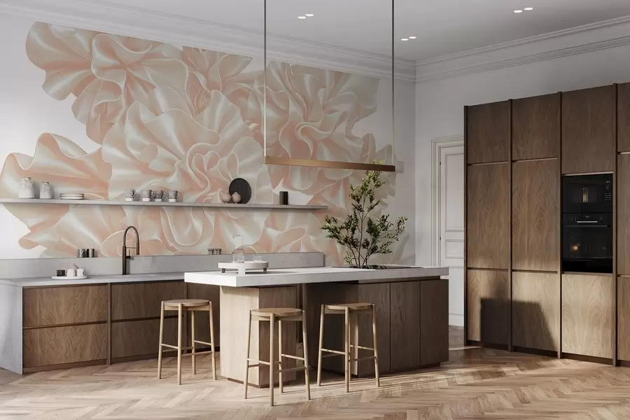 fototapet Imitarea florilor din panglici w05252