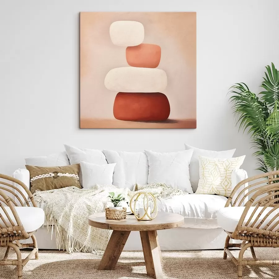 Tablouri compoziție minimalistă abstractă din forme suprapuse s48076